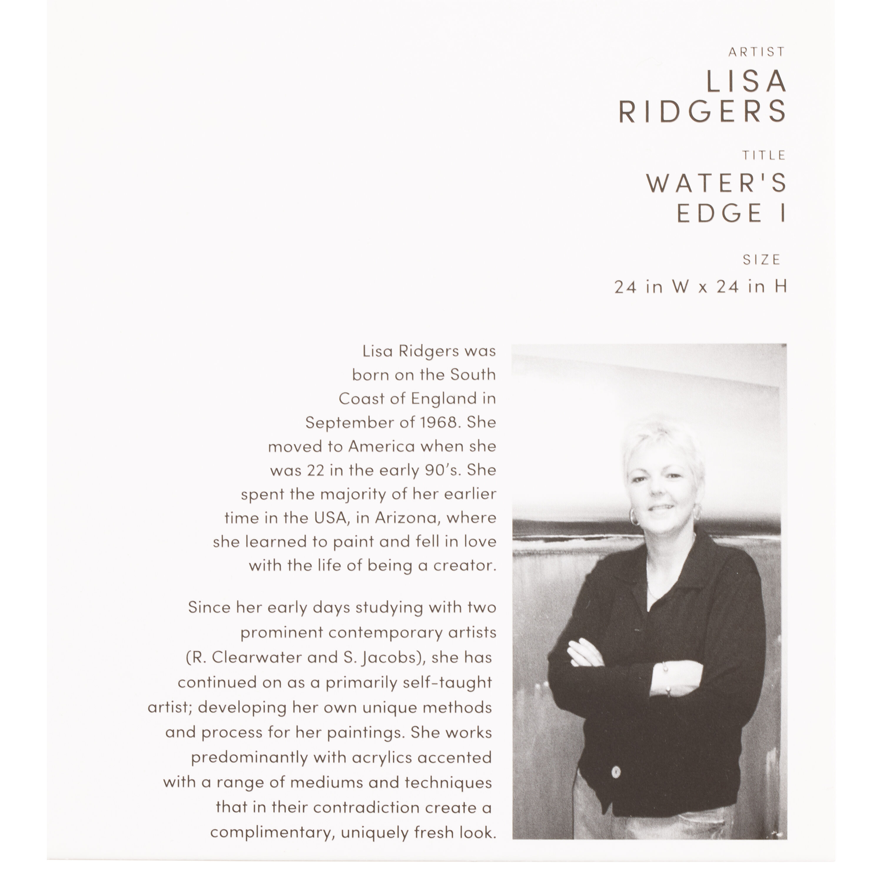 Blue Aquatic Abstract Landscape Framed Canvas Wall Art image number 3