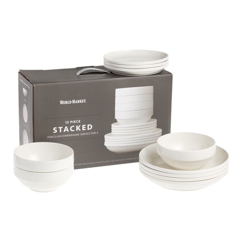 Farmhouse Kitchen White Ceramic Nesting Measuring Cups Set of 4 World  Market NEW