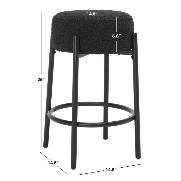 Barlow Metal and Boucle Backless Upholstered Counter Stool image number 6