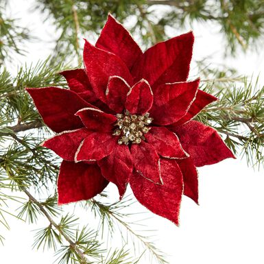 Red Poinsettia Clip Ornament Red Poinsettia Clip Ornament