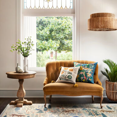 Rifle Paper Co. Natural Carnations Tasseled Throw Pillow Rifle Paper Co. Natural Carnations Tasseled Throw Pillow