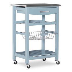 Grover Wood And Stainless Steel Kitchen Cart