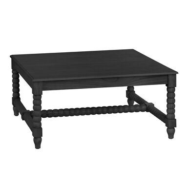 Ashbury Square Matte Black Wood Bobbin Coffee Table Ashbury Square Matte Black Wood Bobbin Coffee Table