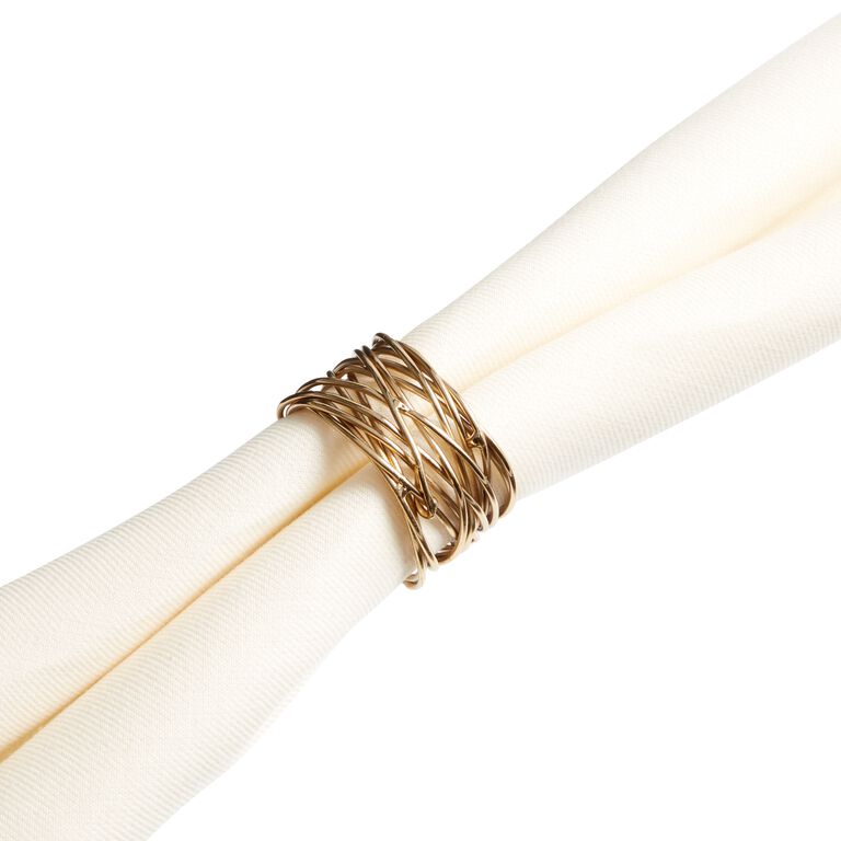 Gold Wire Nest Napkin Rings Set of 4 - World Market