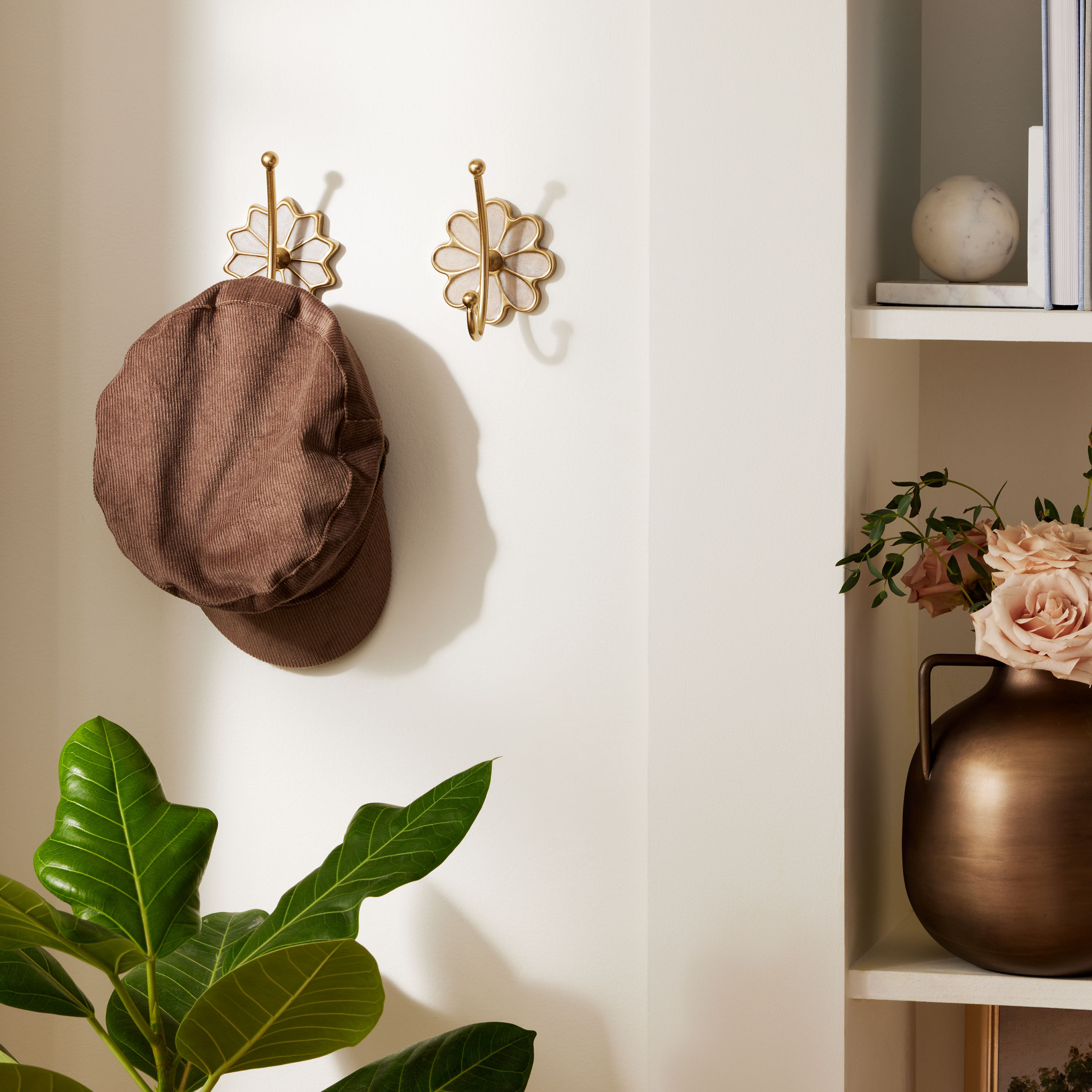 Gold And Opal Floral Double Wall Hook World Market