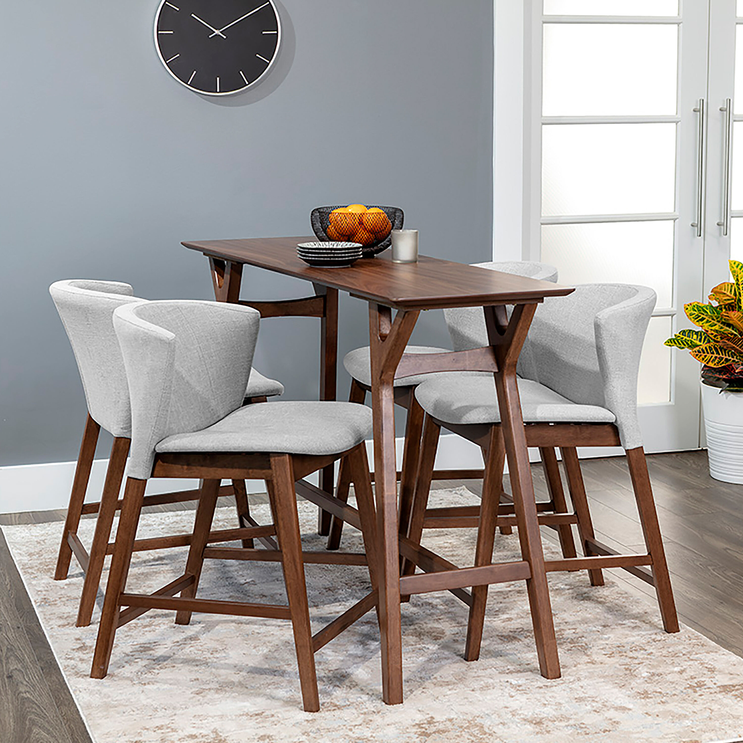 Mid century modern bar clearance height dining table