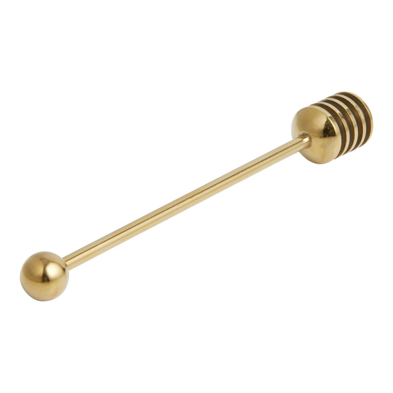 Meg Quinn Gold Stainless Steel Honey Dipper image number 1