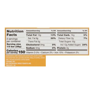 Chocolate of the World Cold Brew Dark Chocolate Bar Chocolate of the World Cold Brew Dark Chocolate Bar