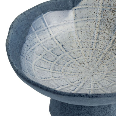 CRAFT Nazare Navy Speckled Reactive Glaze Pedestal Bowl CRAFT Nazare Navy Speckled Reactive Glaze Pedestal Bowl
