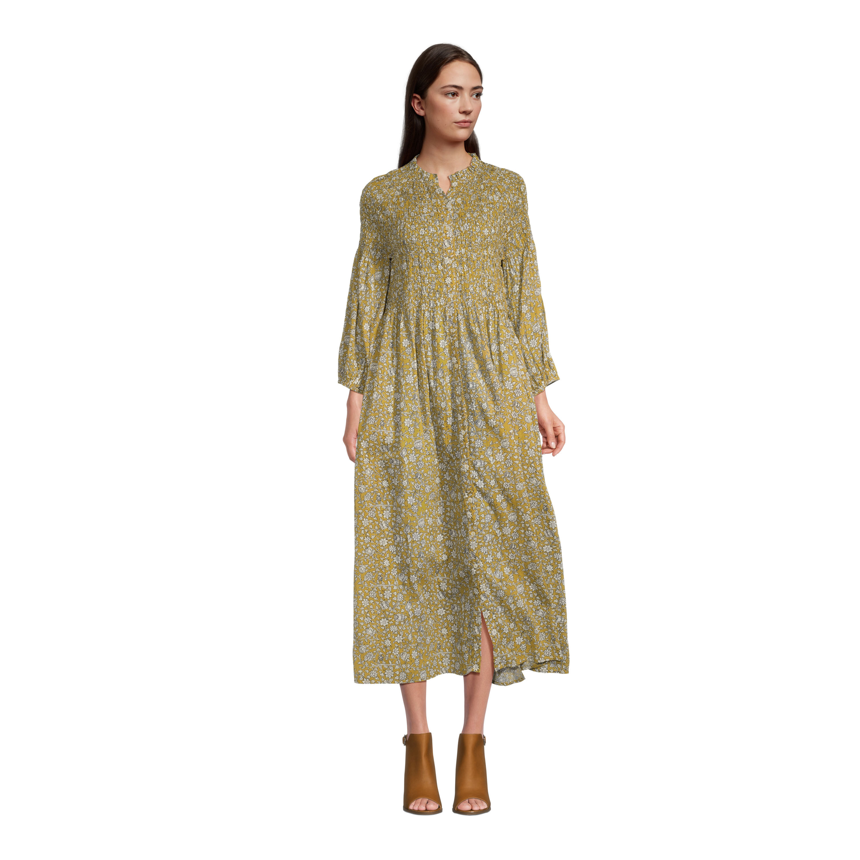 Lucia Mustard and Black Ditsy Floral Maxi Dress World Market