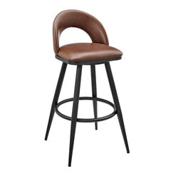 Merlin Faux Leather Upholstered Swivel Counter Stool