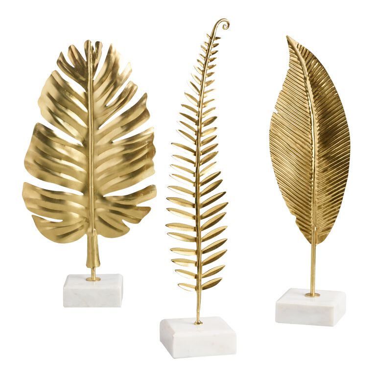Gold Leaf on Marble Stand Decor Set of 3  Decorative accessories, Home  decor accessories, Diy decor