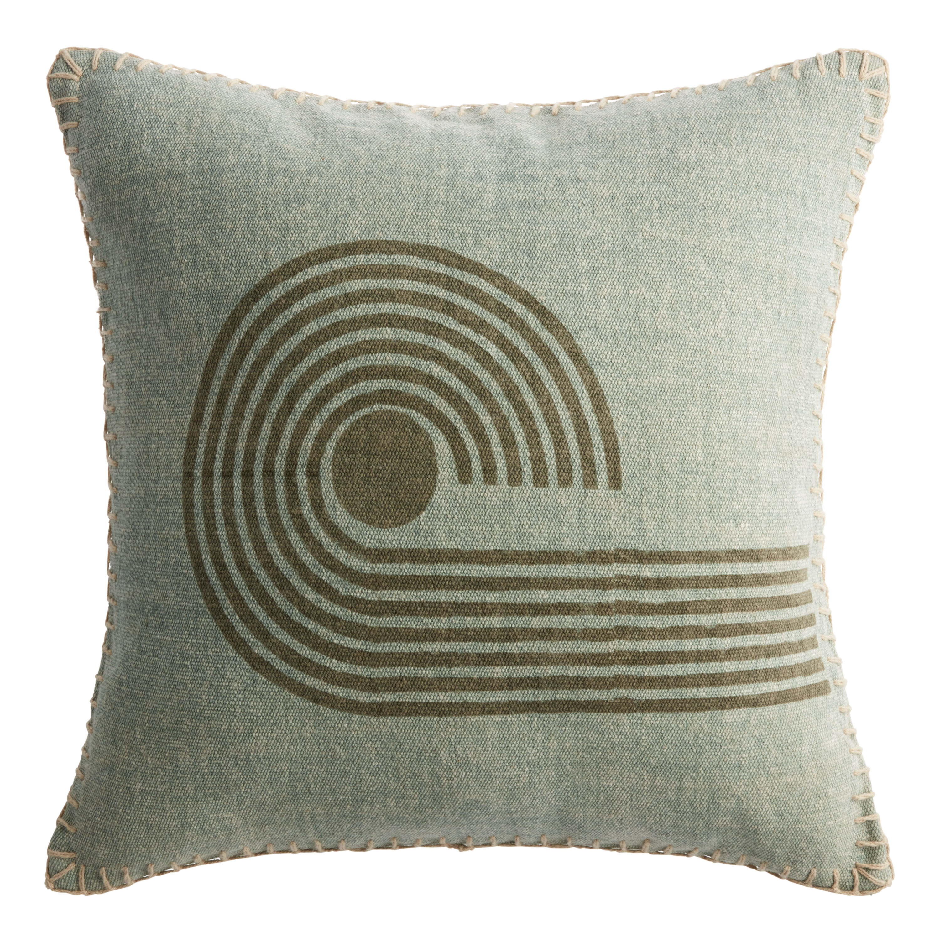 Green print pillows sales