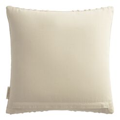 Ivory Geometric Embroidered Throw Pillow