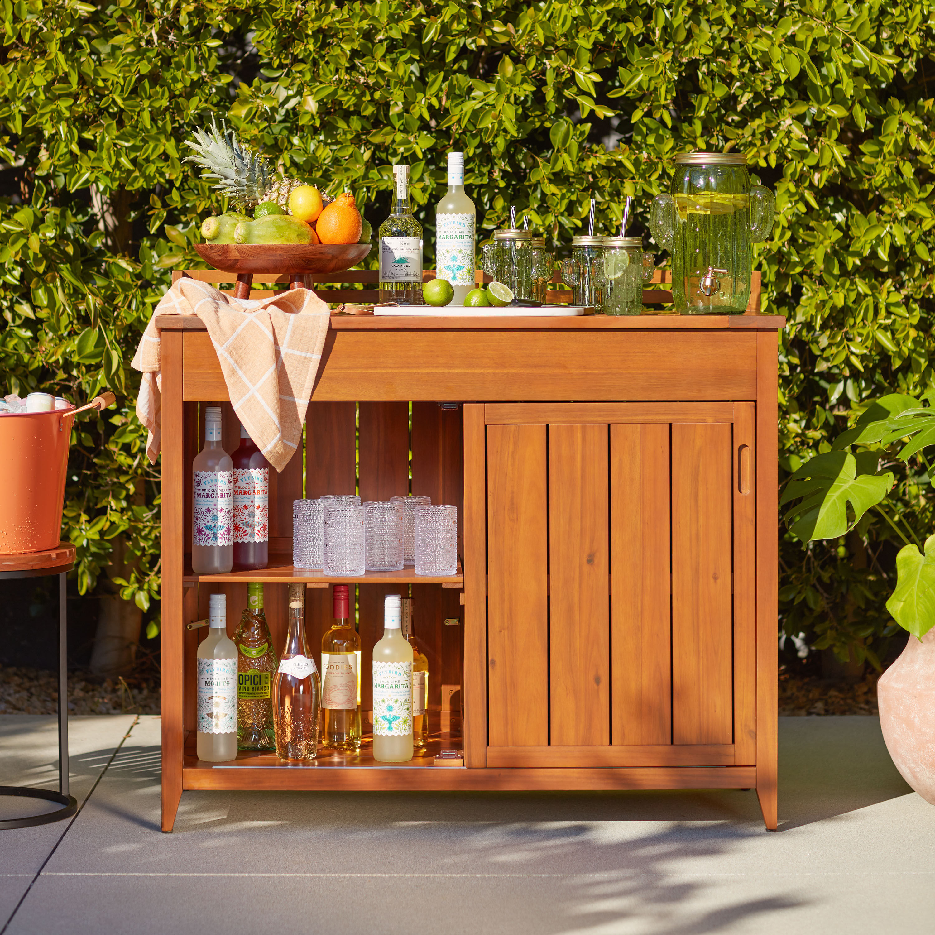 Natural Acacia Wood Outdoor Potting Bench World Market