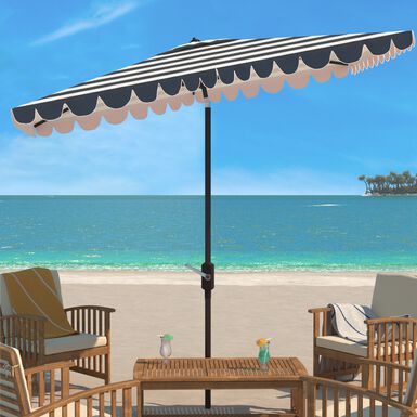 Rectangular Striped Scalloped Tilting Patio Umbrella Rectangular Striped Scalloped Tilting Patio Umbrella
