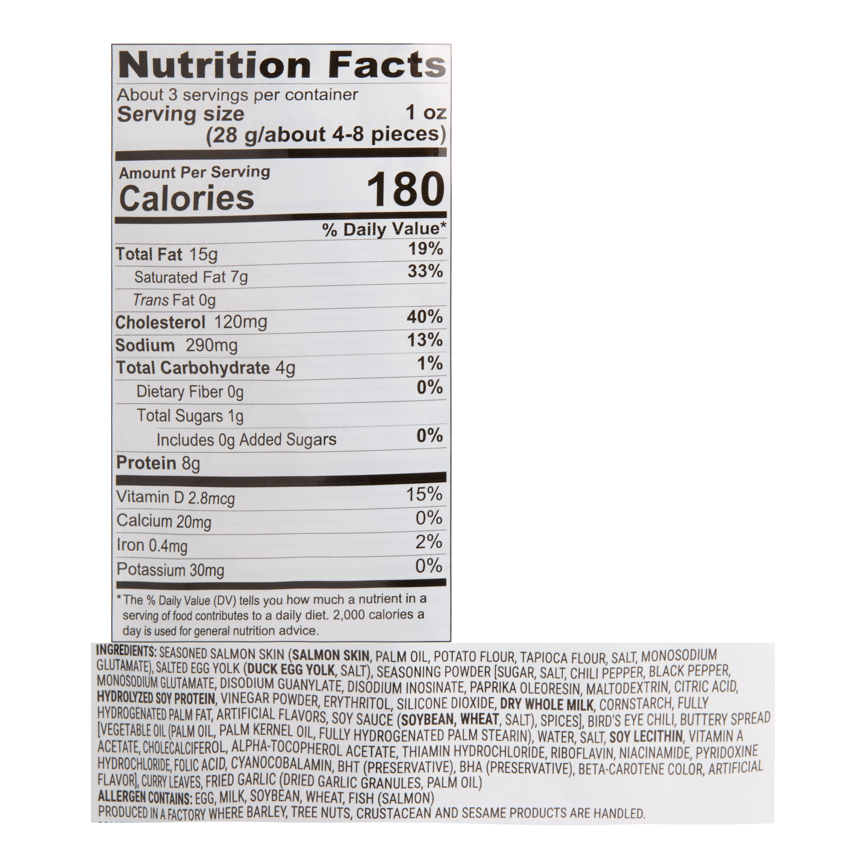 Irvins Spicy Salted Egg Salmon Skin Chips image number 1