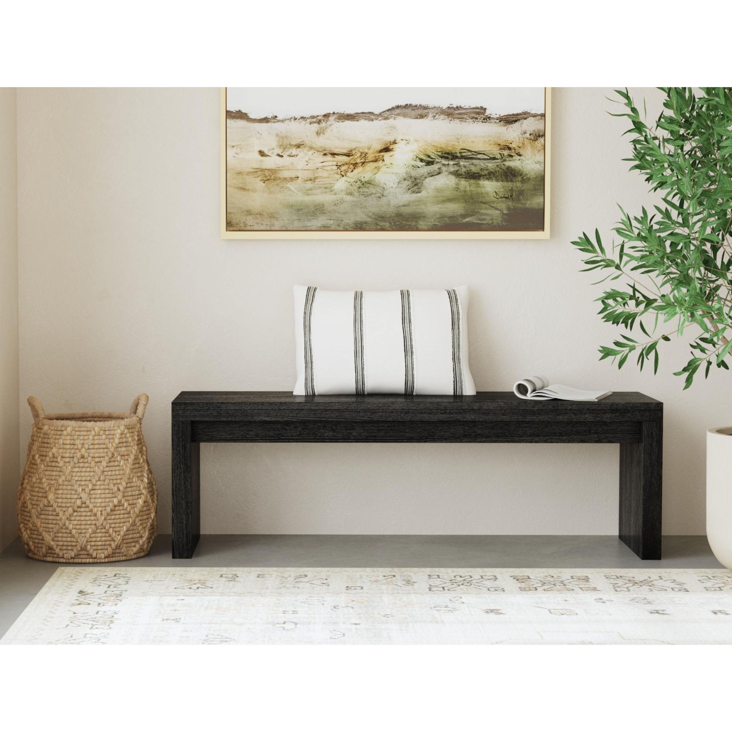 Kenne Ash Wood Waterfall Dining Bench image number 1