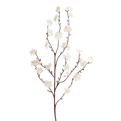 White Faux Velvet Plum Blossom Stem White Faux Velvet Plum Blossom Stem