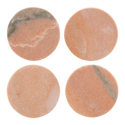 Round Pink Marble Coasters 4 Pack