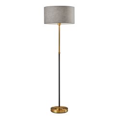 Troy Antiqued Brass And Black Floor Lamp