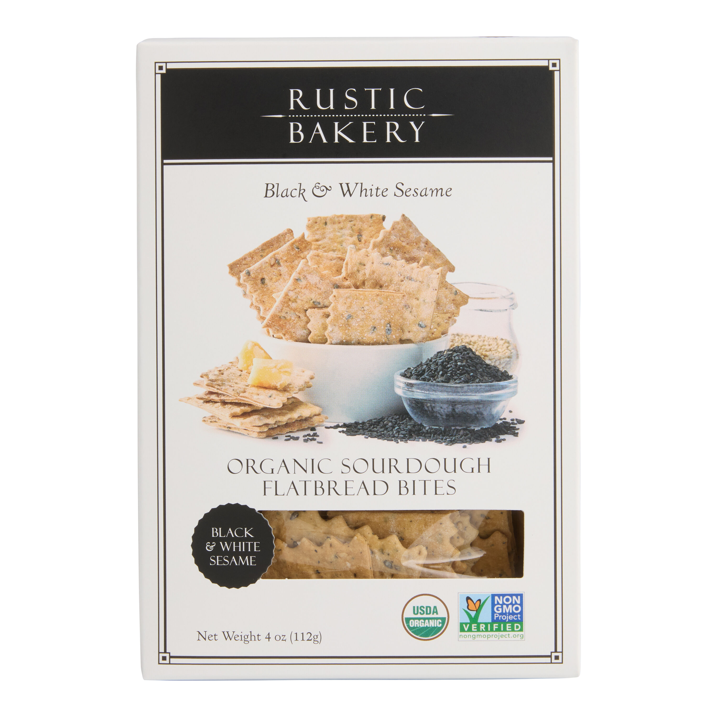 Rustic Bakery Black & White Sesame Sourdough Flatbread Bites