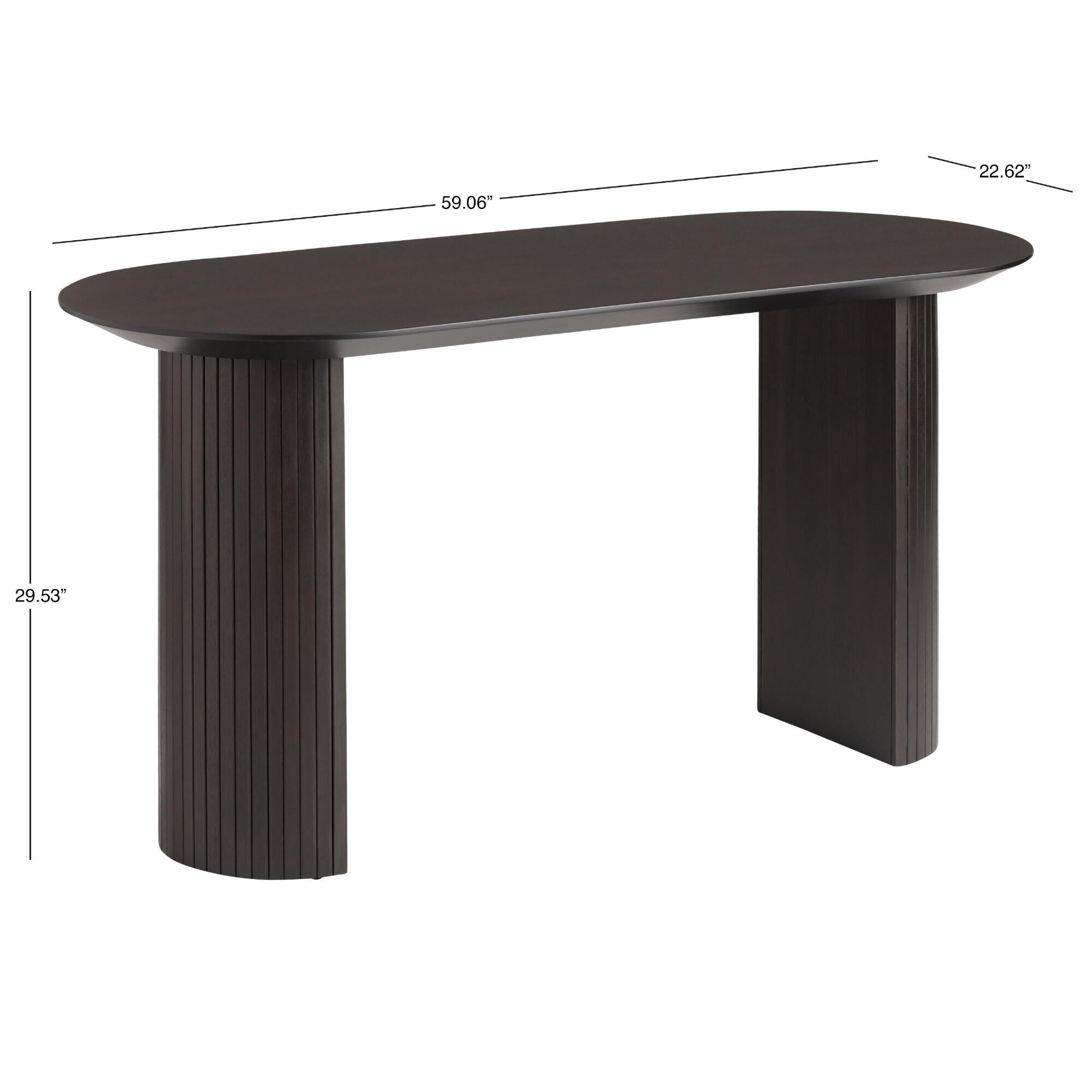 Smoke Black Wood Fluted Column Shanice Desk image number 4