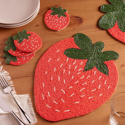 Coral Beaded Strawberry Tabletop Collection