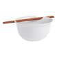 White Ceramic Noodle Bowl and Bamboo Chopsticks Set image number 0