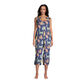 Indigo Blue Multicolor Artsy Cat Pajama Collection image number 1