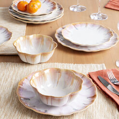 Ardan Caramel And Lavender Scalloped Dinnerware Collection