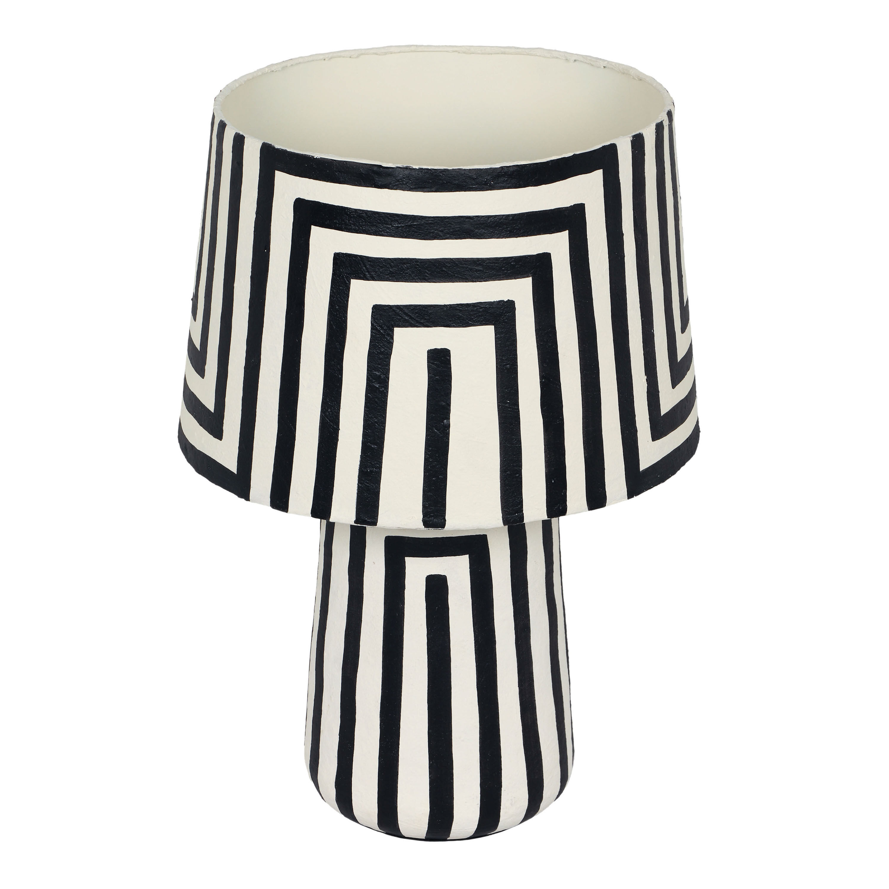 Black and white striped lamp outlet