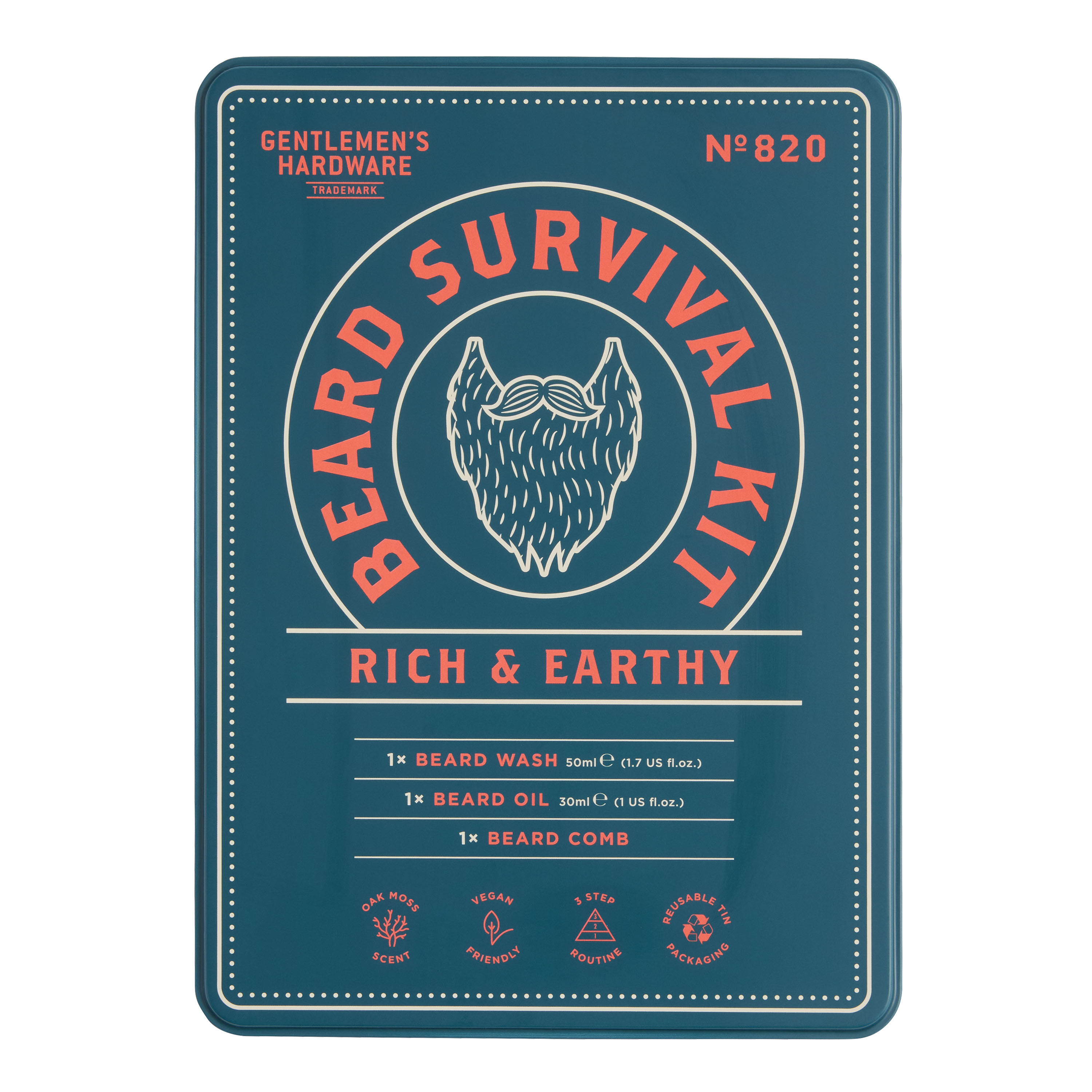 Gentlemen's Hardware Oakmoss Beard Survival Kit 3 Piece