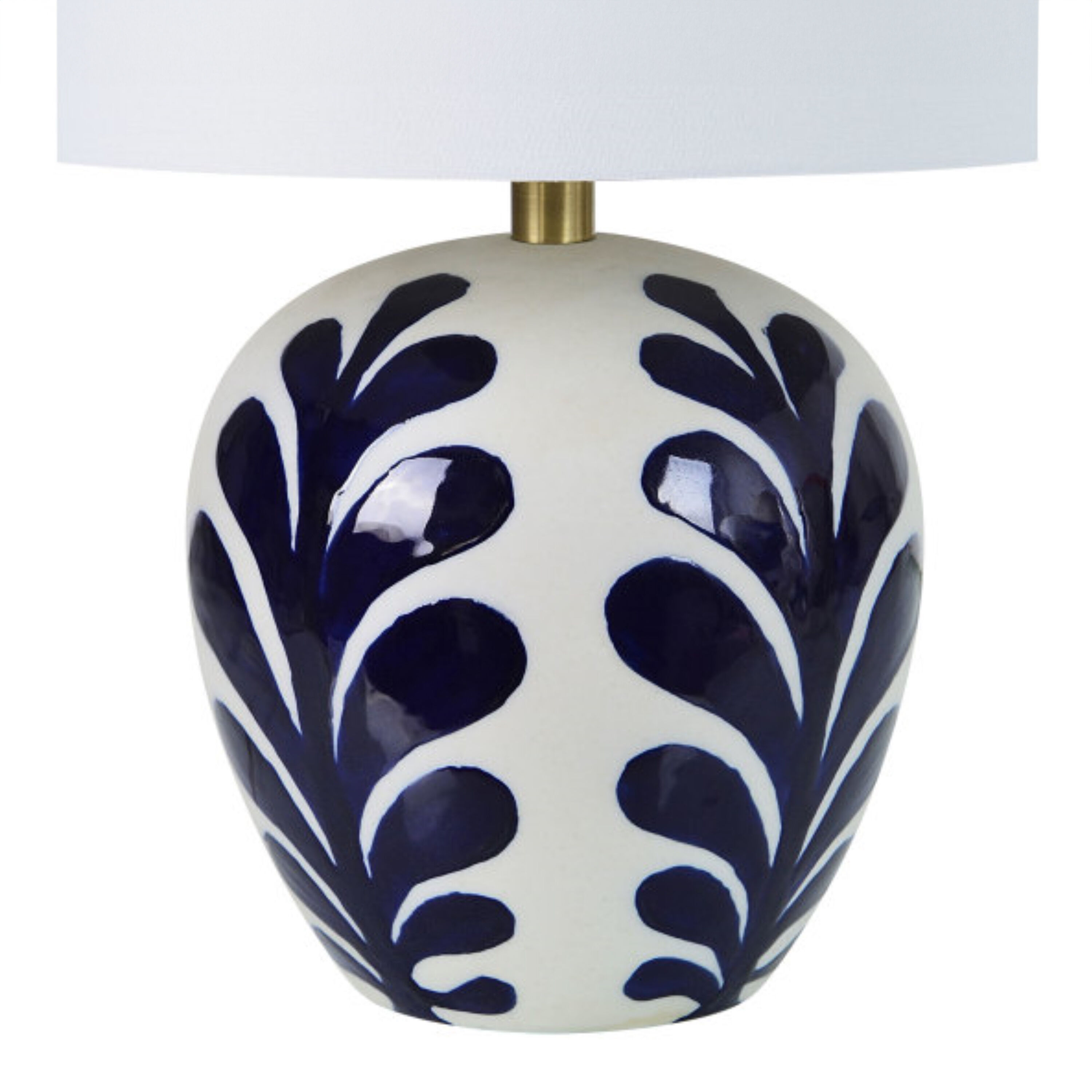Enford Off White and Navy Blue Ceramic LED Table Lamp by World Market