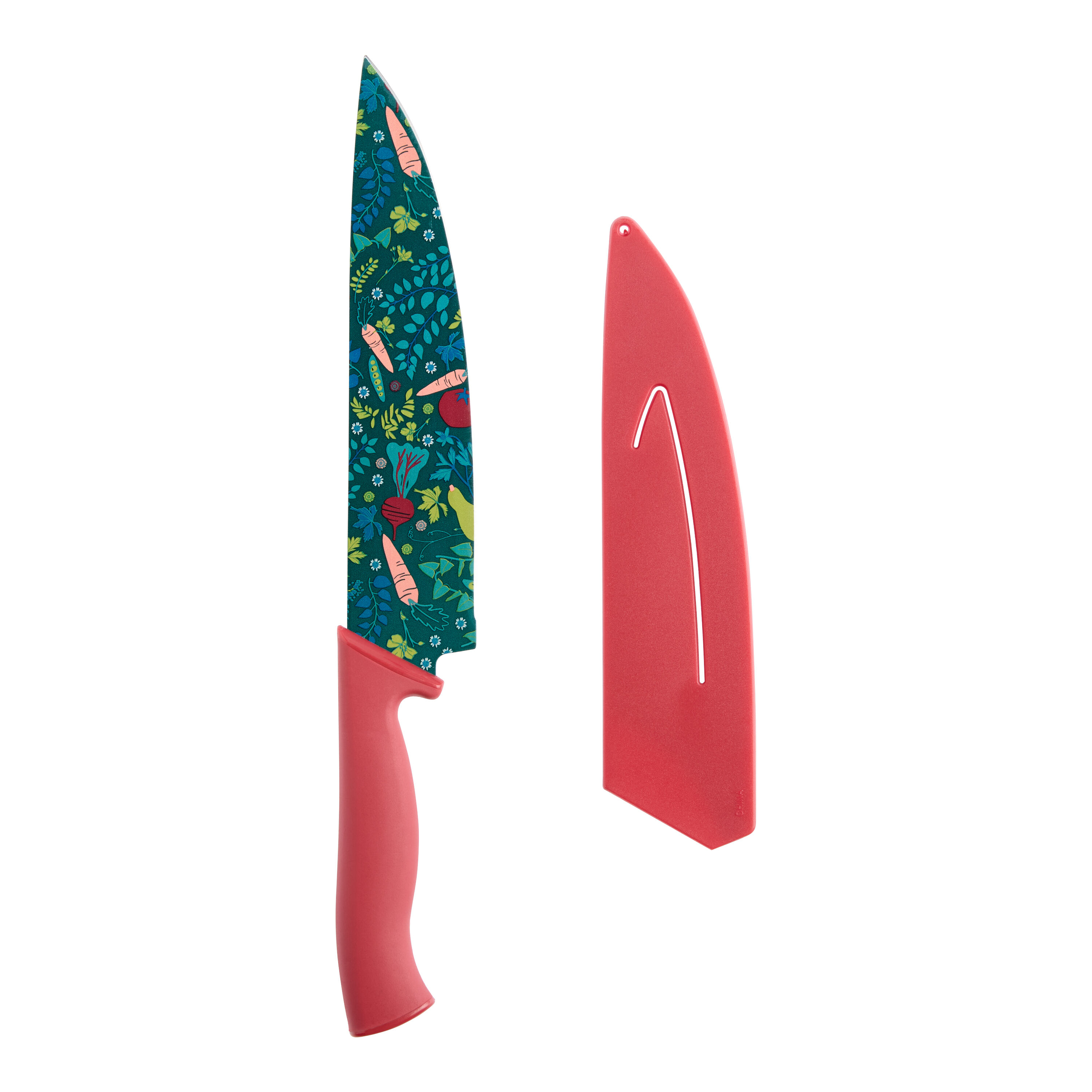 Fruit and Veggie Print Nonstick Carbon Steel Chef's Knife image number 0