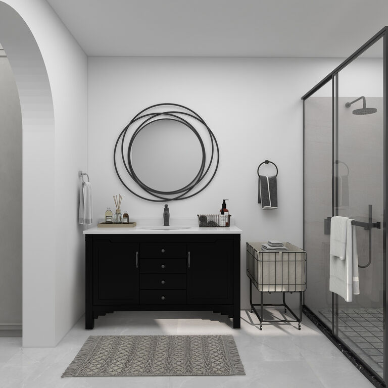 Round Gray Metal Abstract Geometric Wall Mirror image number 6