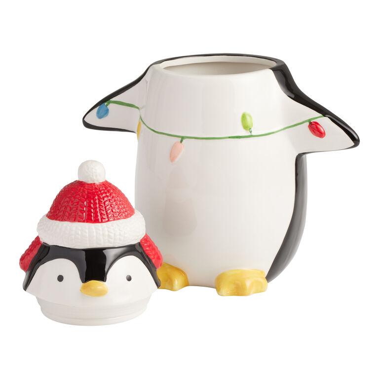 Polar Party Ceramic Penguin Figural Cookie Jar image number 3