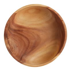 Acacia Wood Footed Serving Bowl