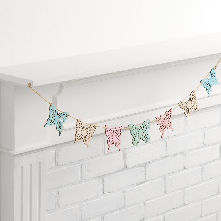 GLITTER WHITE BUTTERFLY GARLAND GLITTER WHITE BUTTERFLY GARLAND