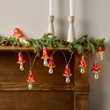 Mercury Glass Mushroom LED Battery Operated String Lights Mercury Glass Mushroom LED Battery Operated String Lights