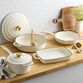 Ivory and Black Rim Enamel Cast Iron Cookware Collection image number 0