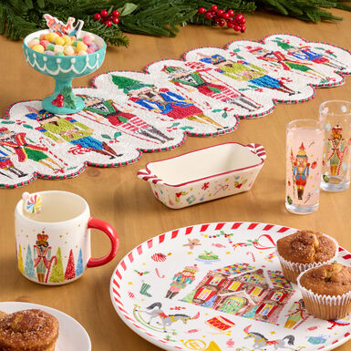 Round Multicolor Jingle Mingle Nutcracker Serving Platter Round Multicolor Jingle Mingle Nutcracker Serving Platter