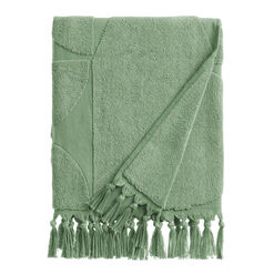Harlow Green Sculpted Geometric Beach Towel