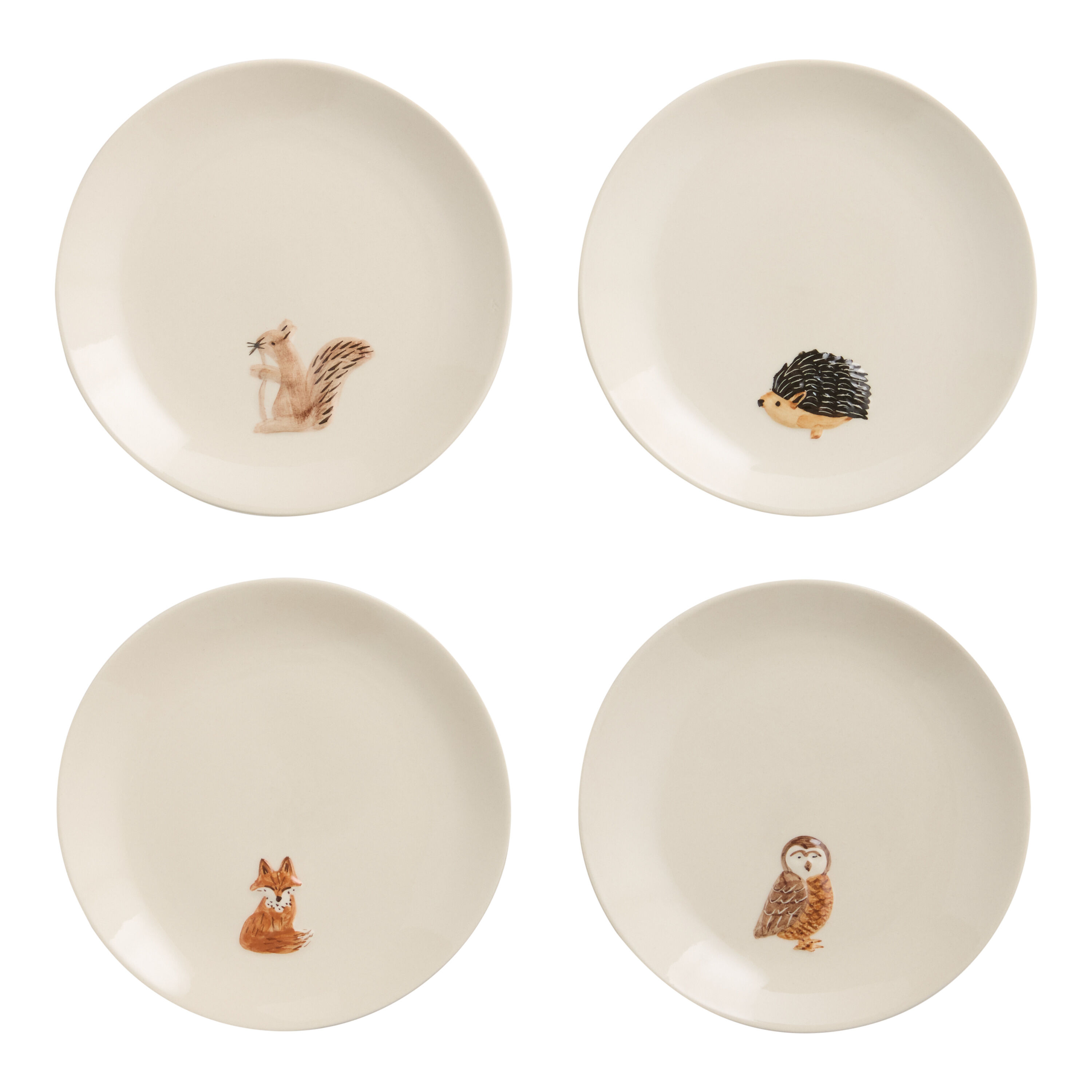 Cream Harvest Critters Hand Painted Appetizer Plate Set of 4 image number 0