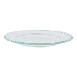 Clear Glass Beaded Rim Charger Plate