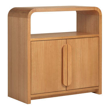 Hollins Wood Curved Bar Cabinet with Open Shelf Hollins Wood Curved Bar Cabinet with Open Shelf