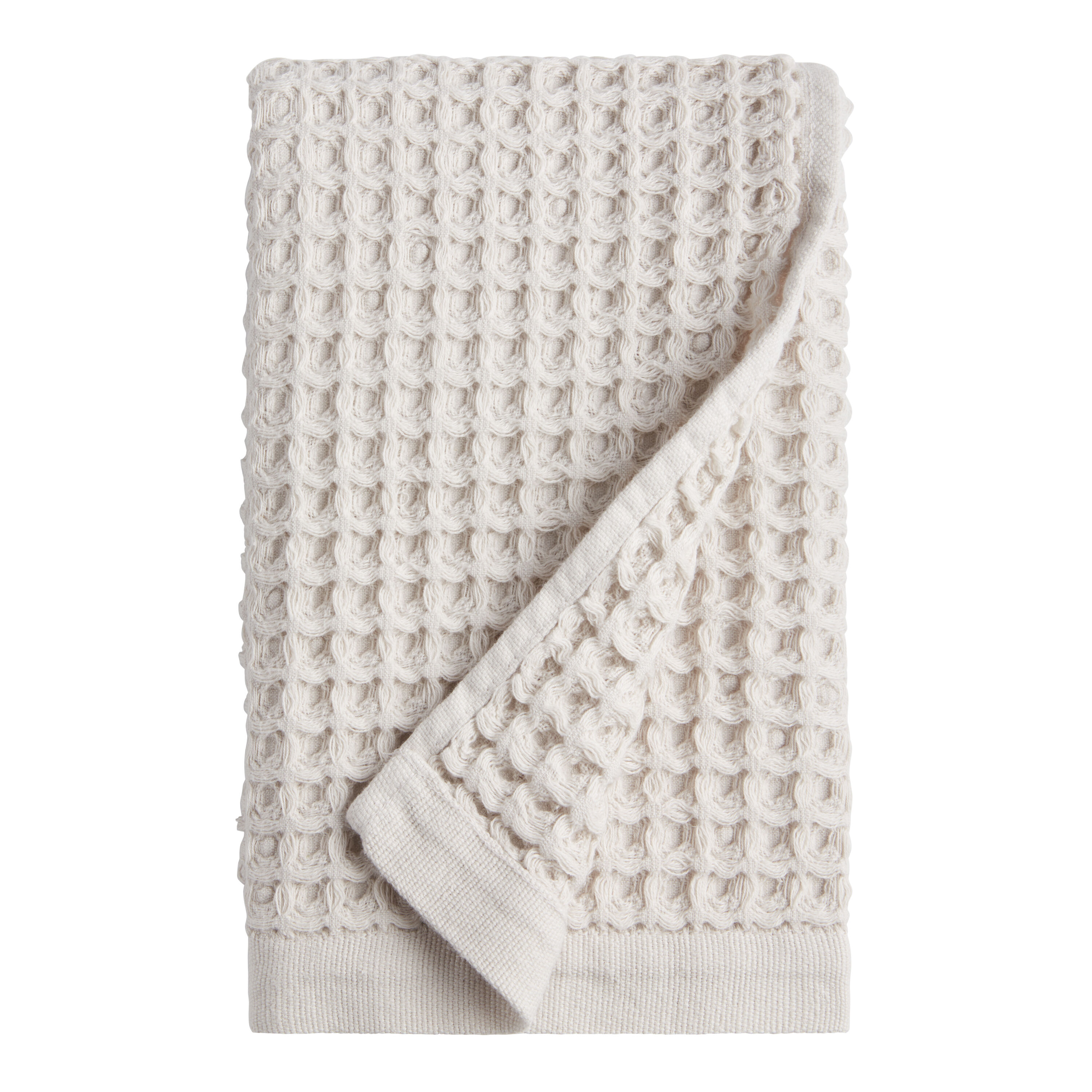 Light Gray Waffle Weave Cotton Hand Towel World Market