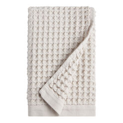 Asteria Yellow And White Check Terry Hand Towel - World Market