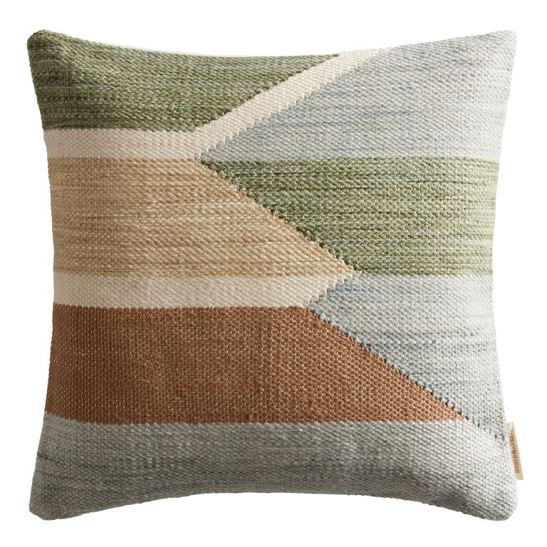 Tonal Woven Geometric Indoor Outdoor Throw Pillow image number 1