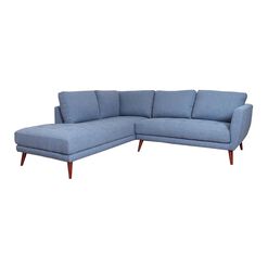 Campbell Indigo Blue Left Facing 2 Piece Sectional Sofa